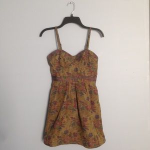 Free People Floral Tapestry Bustier Mini Sundress